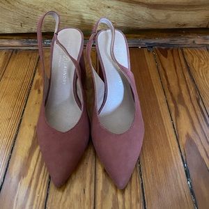 Like New - Chinese Laundry Mauve Suede Blockheel Slingbacks